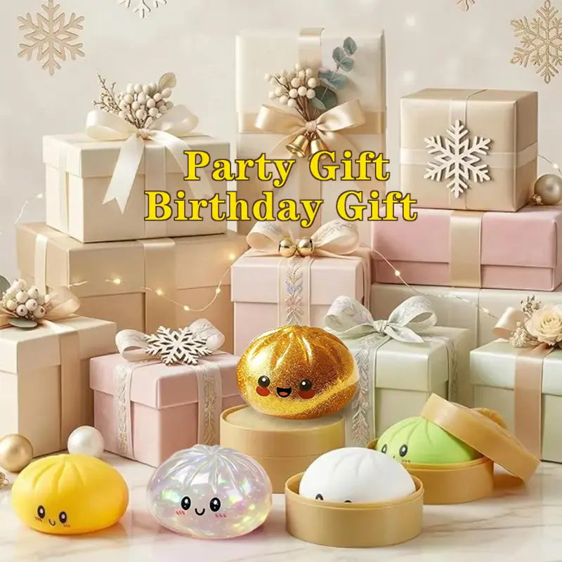Glitter Series Expressive Big Dumpling Squishy Blind Box, Mysecret Bun Fidget Toy, Soft TPR, Stress Relief, Unboxing Surprise, Random Rare Style. Ideal for Graduation, Valentine’S Day & Easter, Great for Students and Kids to Exchange Gifts.
