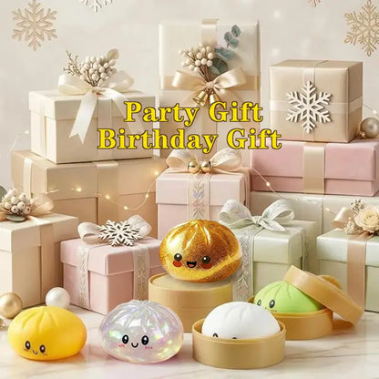Glitter Series Expressive Big Dumpling Squishy Blind Box, Mysecret Bun Fidget Toy, Soft TPR, Stress Relief, Unboxing Surprise, Random Rare Style. Ideal for Graduation, Valentine’S Day & Easter, Great for Students and Kids to Exchange Gifts.
